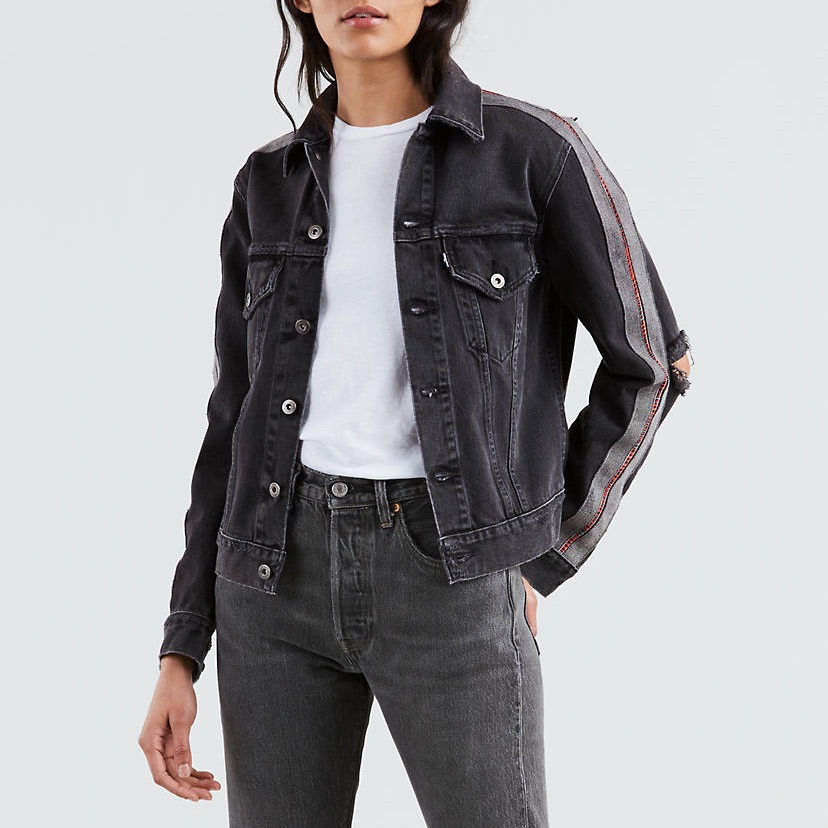 Levi's Boyfriend Trucker Jacket Thrash Black